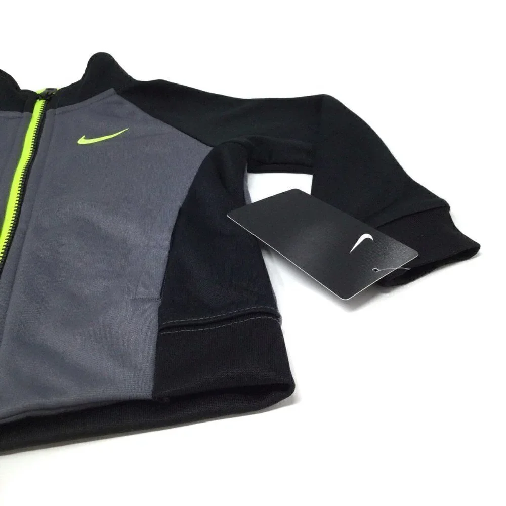 #019 Nike boy Raglan color block neon zip front jacket